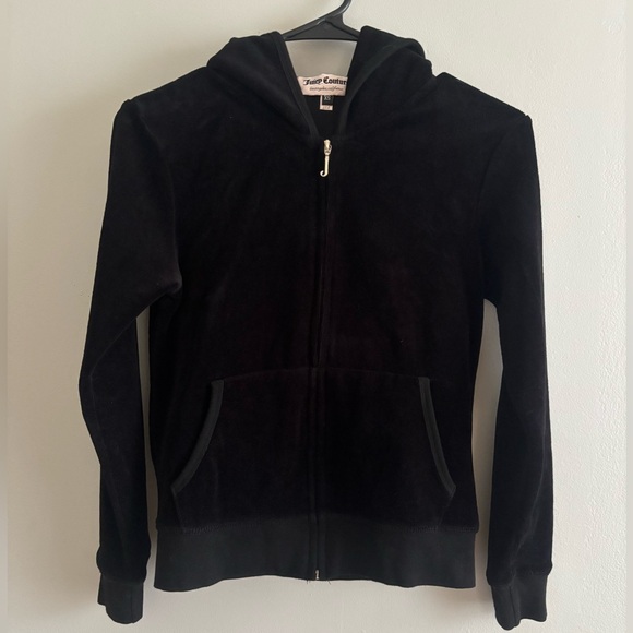 Juicy Couture Velour Tracksuit black zip up sweat pants rhinestone - Picture 5 of 8